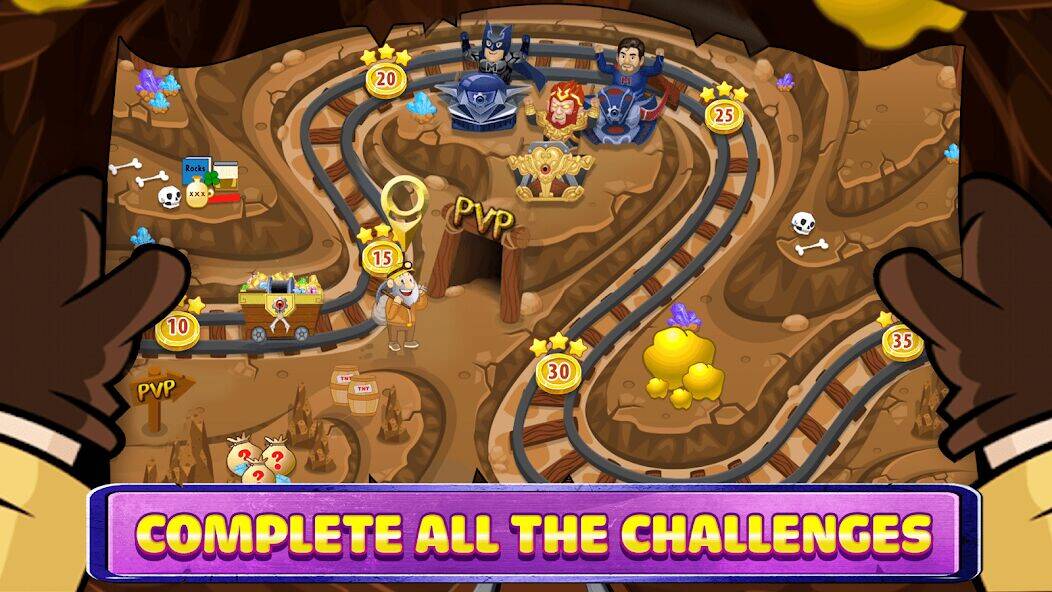Скачать взломанную Gold Miner Gold Rush [Бесплатные покупки] MOD apk на Андроид