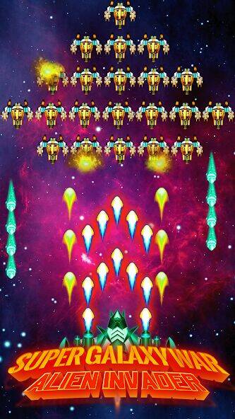 Скачать взломанную Galaxy War - Alien Invader [Бесплатные покупки] MOD apk на Андроид