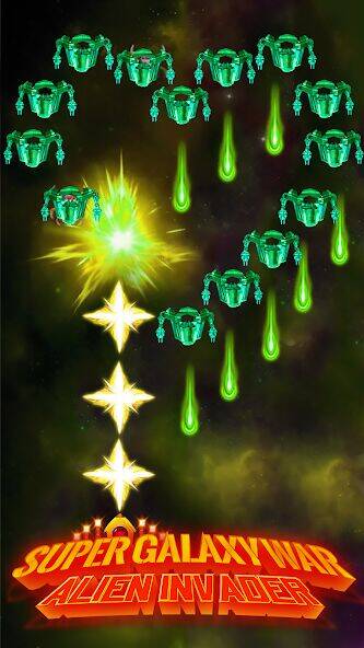 Скачать взломанную Galaxy War - Alien Invader [Бесплатные покупки] MOD apk на Андроид