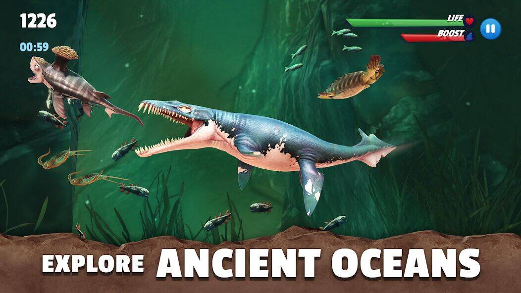 Скачать взломанную Hungry Shark Primal [Мод меню] MOD apk на Андроид