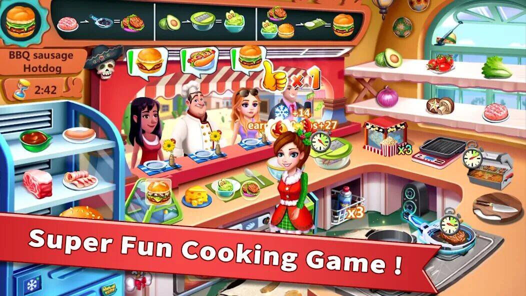 Скачать взломанную Rising Super Chef - Cook Fast [Бесплатные покупки] MOD apk на Андроид