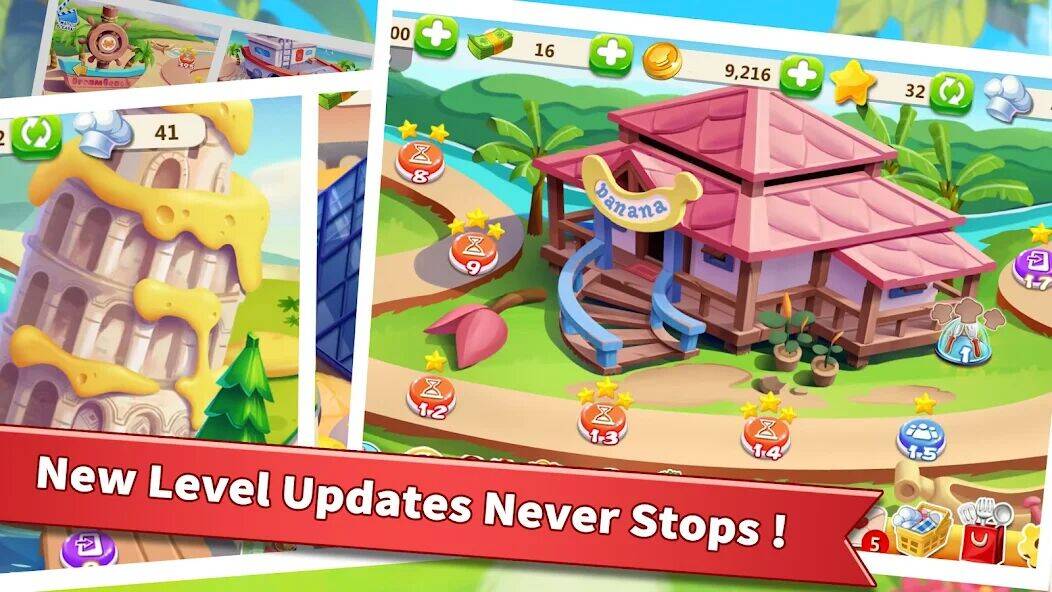 Скачать взломанную Rising Super Chef - Cook Fast [Бесплатные покупки] MOD apk на Андроид