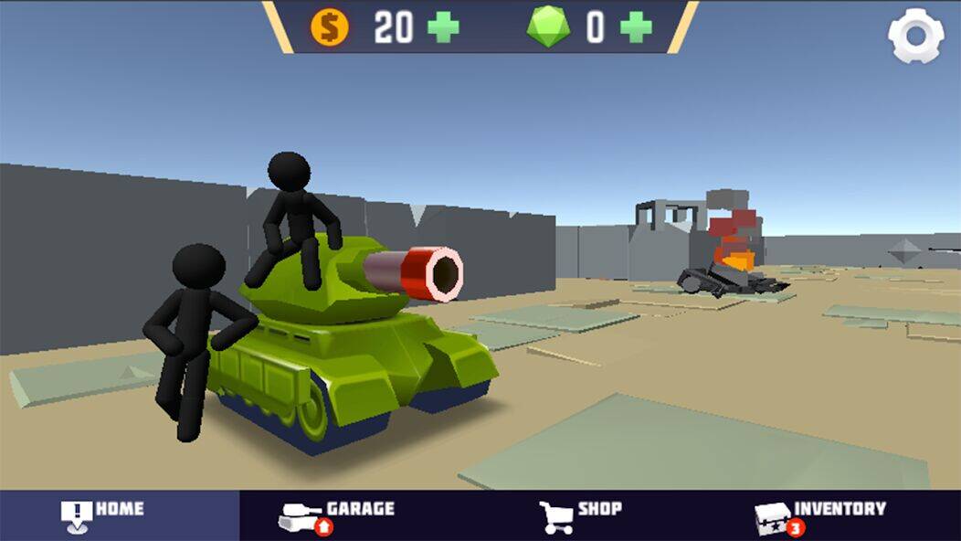 Скачать взломанную Stickman Tank Battle [Бесплатные покупки] MOD apk на Андроид