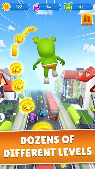 Скачать взломанную Gummy Bear Run-бесконечный бег [Много денег] MOD apk на Андроид