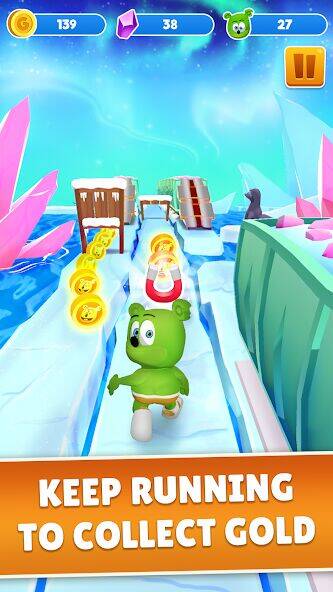 Скачать взломанную Gummy Bear Run-бесконечный бег [Много денег] MOD apk на Андроид