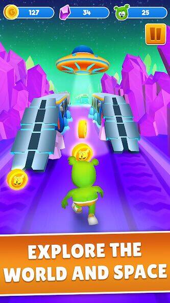 Скачать взломанную Gummy Bear Run-бесконечный бег [Много денег] MOD apk на Андроид