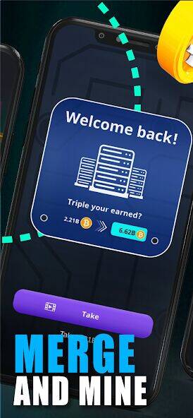 Скачать взломанную Merge Crypto Miner: Earn Money [Много денег] MOD apk на Андроид