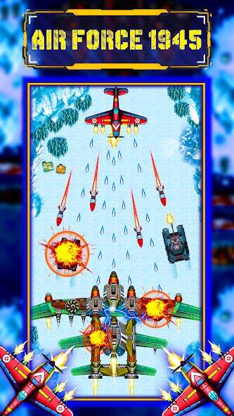 Скачать взломанную Air Force 1945 Sky Attack [Много денег] MOD apk на Андроид