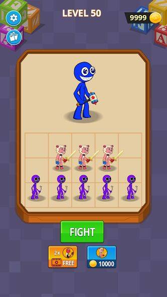 Скачать взломанную Merge Rainbow Friend [Бесплатные покупки] MOD apk на Андроид