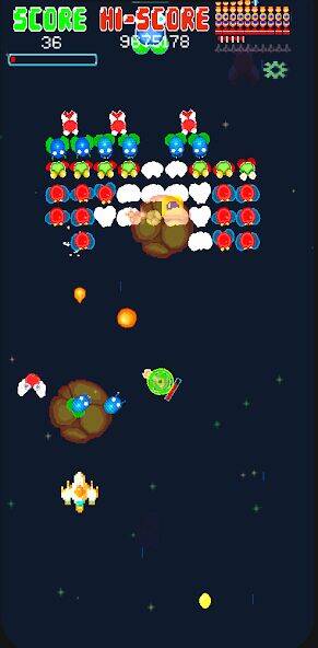 Скачать взломанную Galaxiga Retro Arcade Action [Много денег] MOD apk на Андроид