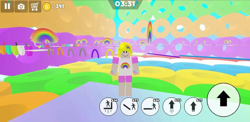 Скачать взломанную Rainbow Parkour sweet Girl [Бесплатные покупки] MOD apk на Андроид