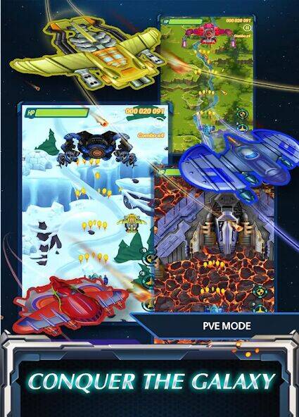 Скачать взломанную Skyforce Invaders [Много денег] MOD apk на Андроид