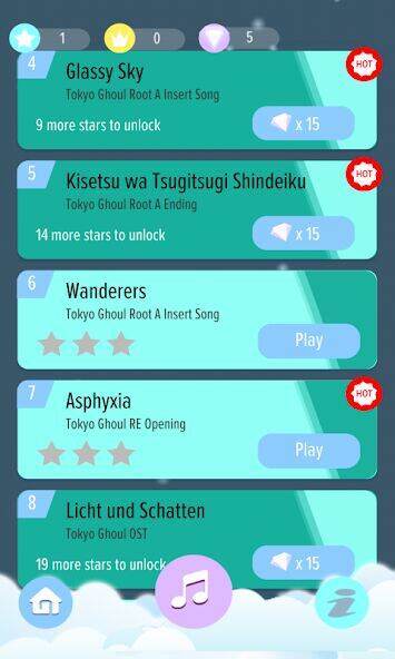 Скачать взломанную фортепианная плитка Tokyo Ghou [Много монет] MOD apk на Андроид