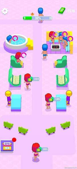 Скачать взломанную IDLE Spa Salon - 3D Arcade [Много денег] MOD apk на Андроид