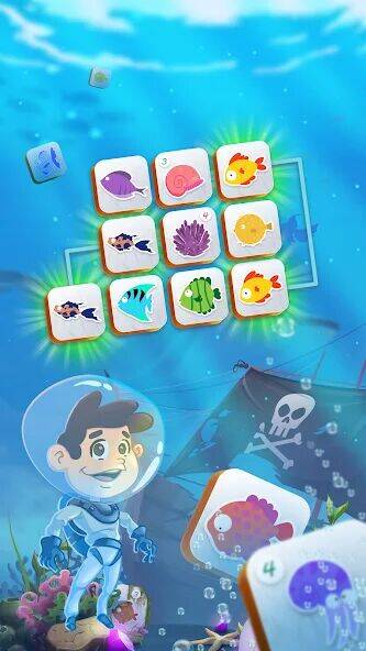 Скачать взломанную Mahjong Connect Fish World [Бесплатные покупки] MOD apk на Андроид