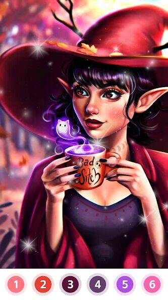 Скачать взломанную Witch & Wizard Color by Number [Бесплатные покупки] MOD apk на Андроид