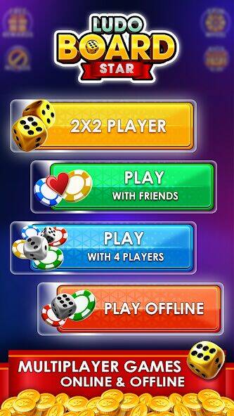 Скачать взломанную Ludo Online Multiplayer Game [Много денег] MOD apk на Андроид
