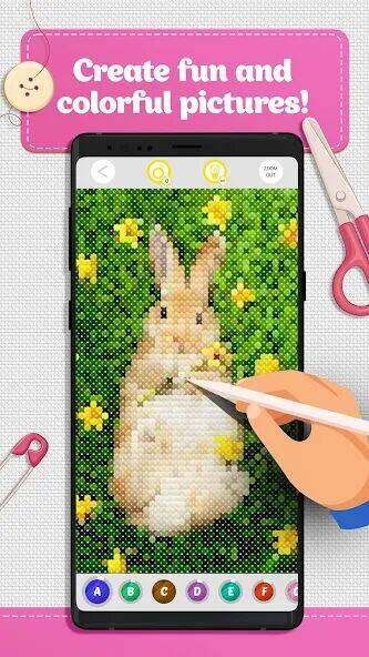 Скачать взломанную Cross Stitch Coloring Art [Много денег] MOD apk на Андроид