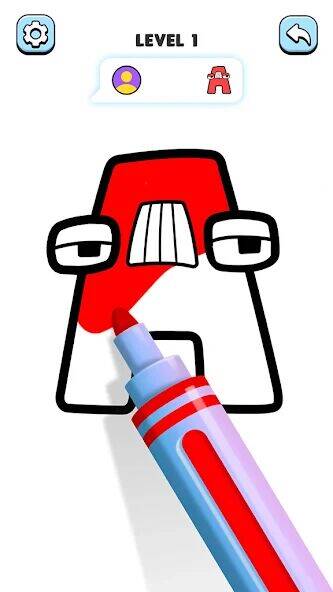 Скачать взломанную Alphabet Paint Color by Number [Много монет] MOD apk на Андроид