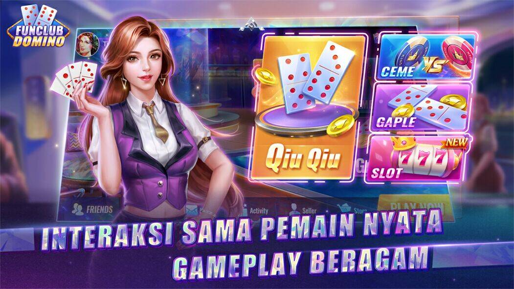 Скачать взломанную FunClub Domino QiuQiu 99 SicBo [Бесплатные покупки] MOD apk на Андроид