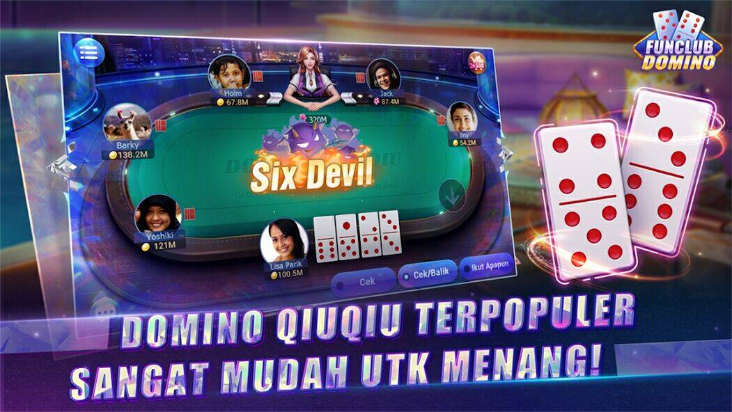 Скачать взломанную FunClub Domino QiuQiu 99 SicBo [Бесплатные покупки] MOD apk на Андроид