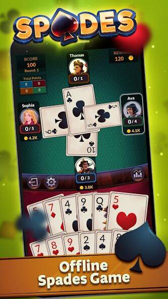 Скачать взломанную Spades - Пики Офлайн [Много монет] MOD apk на Андроид