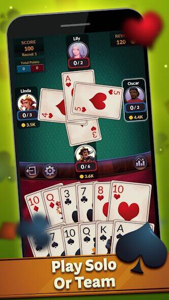 Скачать взломанную Spades - Пики Офлайн [Много монет] MOD apk на Андроид