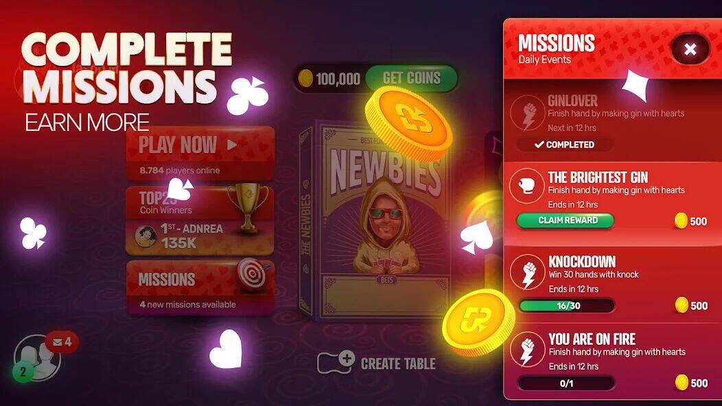 Скачать взломанную Gin Rummy Extra - Online Rummy [Много монет] MOD apk на Андроид