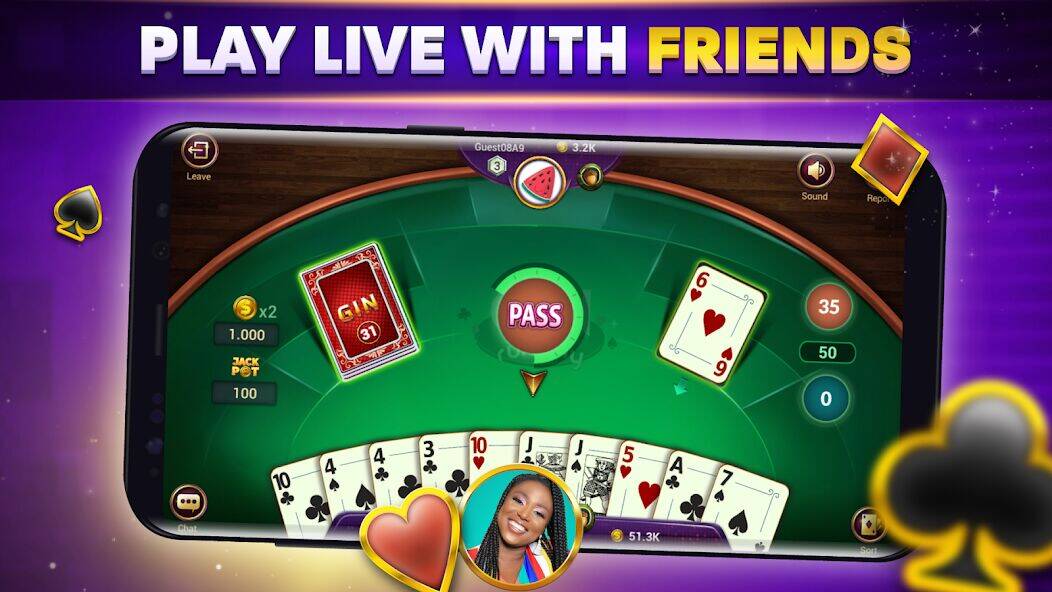 Скачать взломанную Gin Rummy - Online Card Game [Бесплатные покупки] MOD apk на Андроид