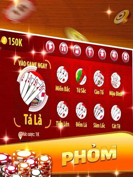 Скачать взломанную Phỏm - Phom [Много денег] MOD apk на Андроид