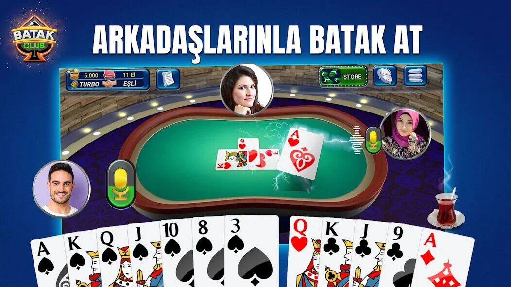 Скачать взломанную Batak Club: Batak Online Oyunu [Мод меню] MOD apk на Андроид