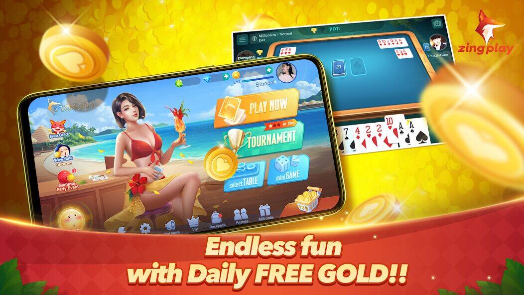 Скачать взломанную Tongits ZingPlay-Fun Challenge [Бесплатные покупки] MOD apk на Андроид
