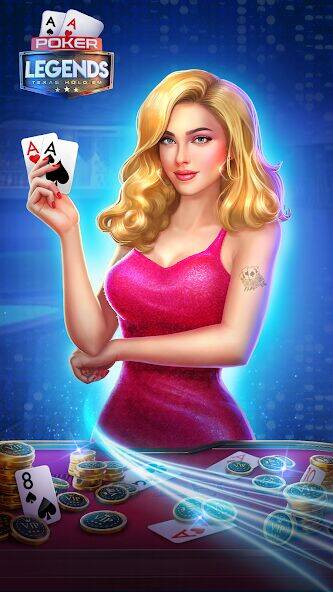 Скачать взломанную Poker Legends - Texas Hold'em [Много денег] MOD apk на Андроид