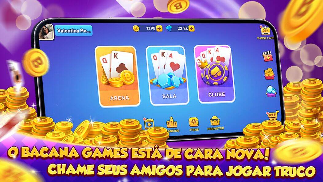 Скачать взломанную Bacana Games-Truco, Buraco e+ [Много денег] MOD apk на Андроид