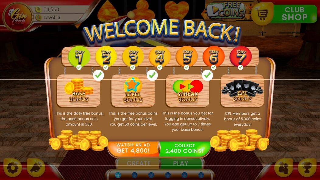Скачать взломанную Gin Rummy Club [Много денег] MOD apk на Андроид