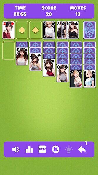 Скачать взломанную Sexy solitaire girls: ani card [Бесплатные покупки] MOD apk на Андроид