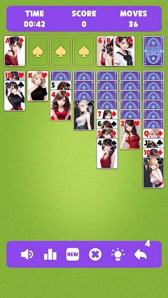 Скачать взломанную Sexy solitaire girls: ani card [Бесплатные покупки] MOD apk на Андроид
