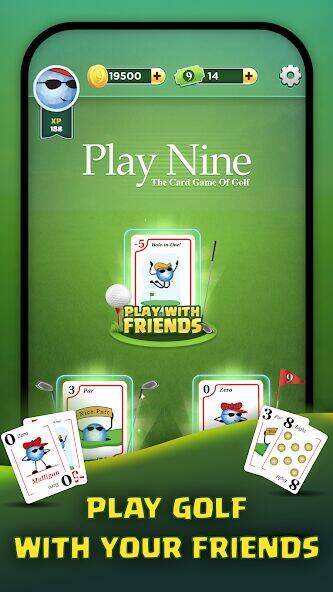 Скачать взломанную Play Nine: Golf Card Game [Бесплатные покупки] MOD apk на Андроид