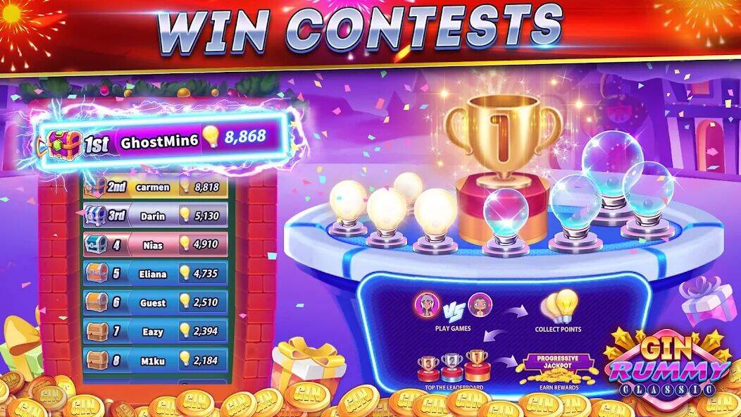 Скачать взломанную Gin Rummy Online & Offline [Много монет] MOD apk на Андроид