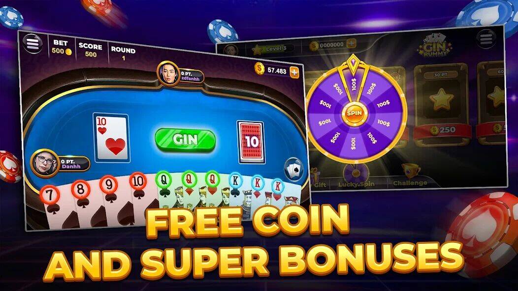 Скачать взломанную Gin Rummy - Card Game [Много монет] MOD apk на Андроид
