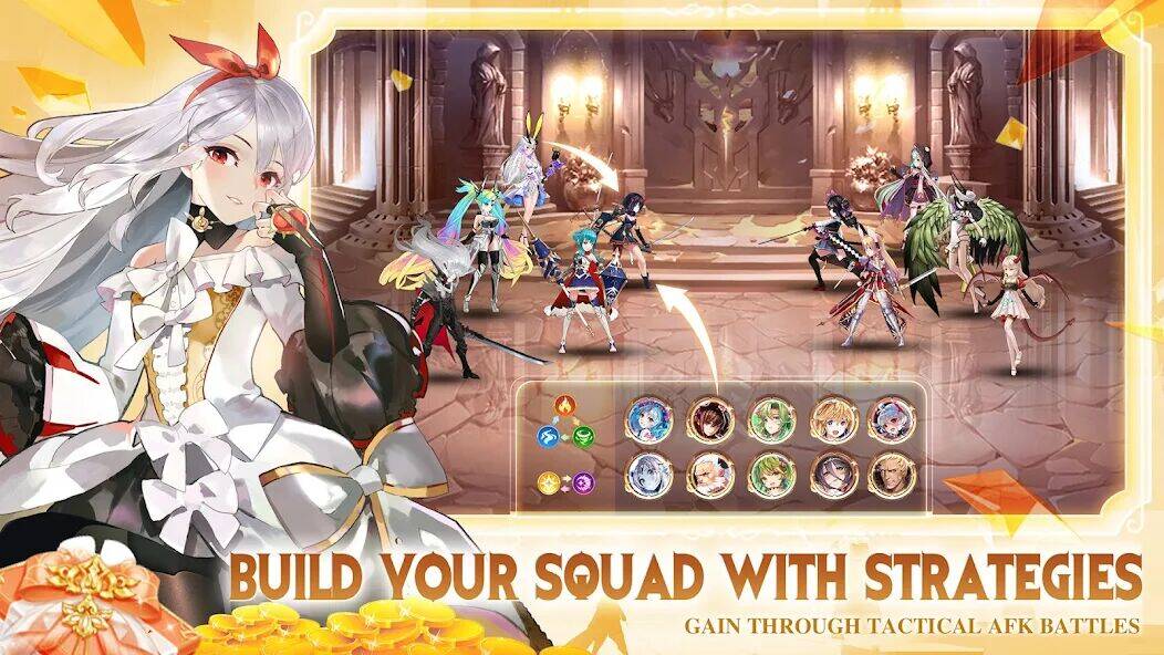 Скачать взломанную Girls' Connect: Idle RPG [Много монет] MOD apk на Андроид