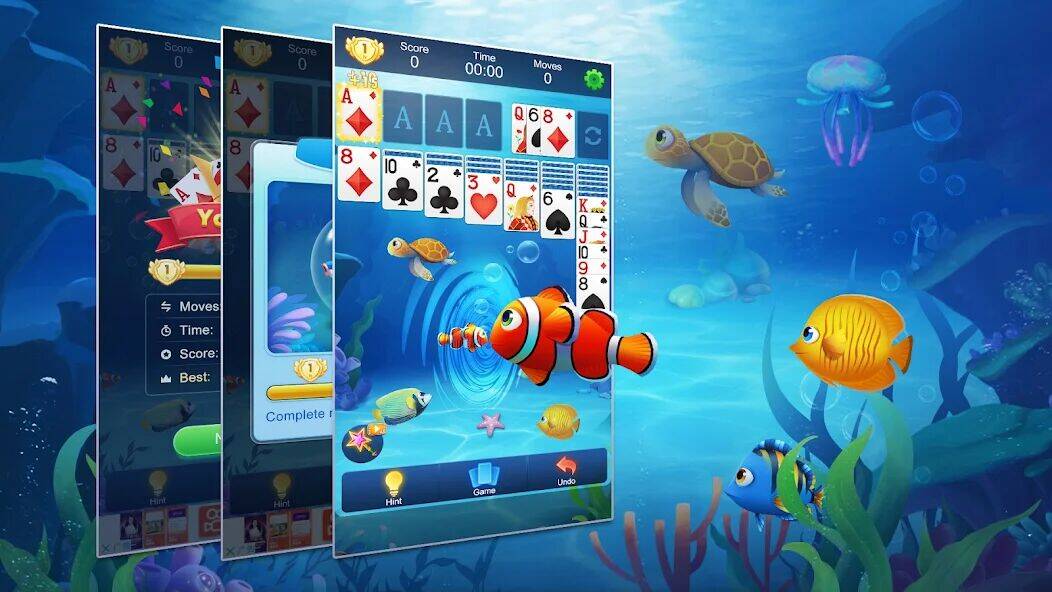 Скачать взломанную Пасьянс Рыбы [Много денег] MOD apk на Андроид