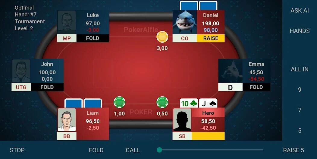 Скачать взломанную Offline Poker AI - PokerAlfie [Много монет] MOD apk на Андроид