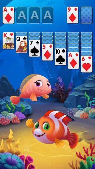 Скачать взломанную Solitaire Fish Klondike Card [Много монет] MOD apk на Андроид