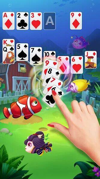 Скачать взломанную Solitaire Fish Klondike Card [Много монет] MOD apk на Андроид