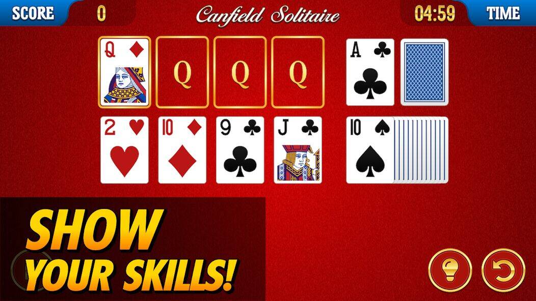 Скачать взломанную Canfield Solitaire [Бесплатные покупки] MOD apk на Андроид