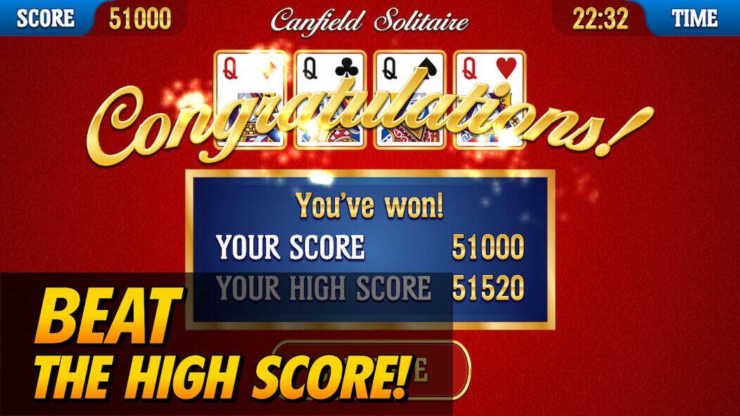Скачать взломанную Canfield Solitaire [Бесплатные покупки] MOD apk на Андроид