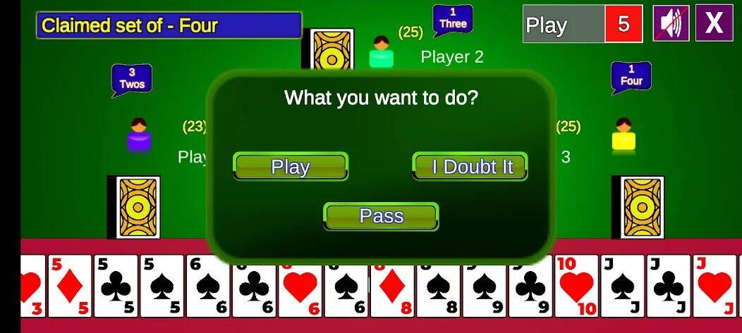 Скачать взломанную Bluff Card Game [Много денег] MOD apk на Андроид