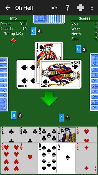 Скачать взломанную Oh Hell - Expert AI [Много монет] MOD apk на Андроид