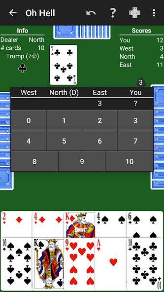 Скачать взломанную Oh Hell - Expert AI [Много монет] MOD apk на Андроид